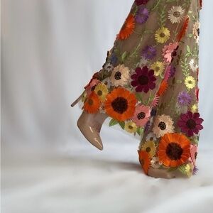 Fashion Nova Floral Embroidered Pants - Multicolor